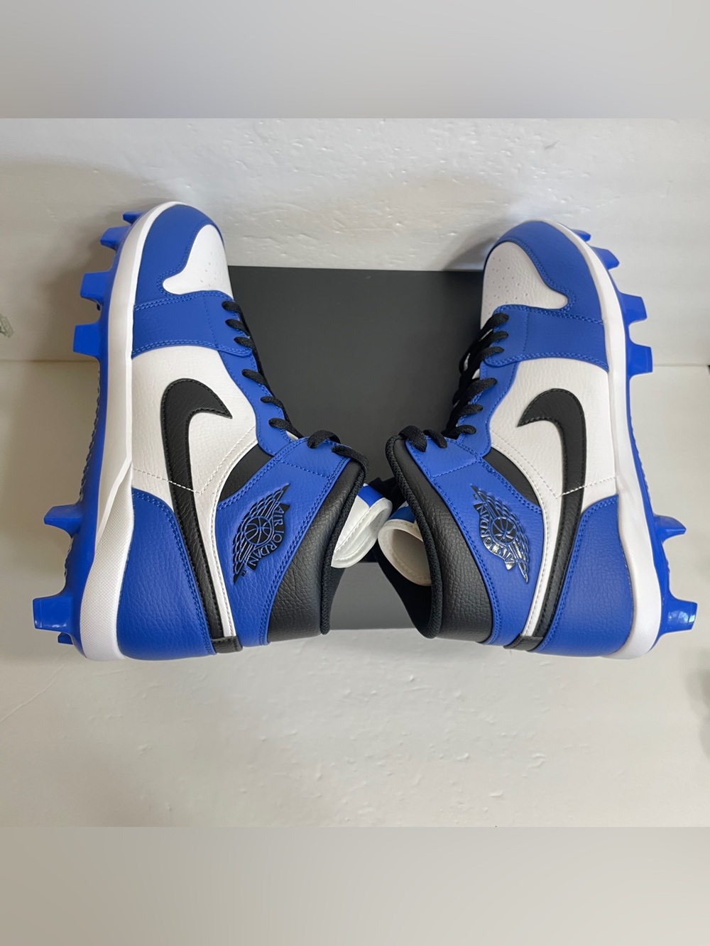 Jordan 1 Retro High MCS Baseball Cleats Sizes 12, 14 & 15 Game Royal AV5354-411 - Picture 3 of 6